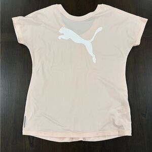 Puma Pale Pink Short Sleeve Tee with White Puma Logo